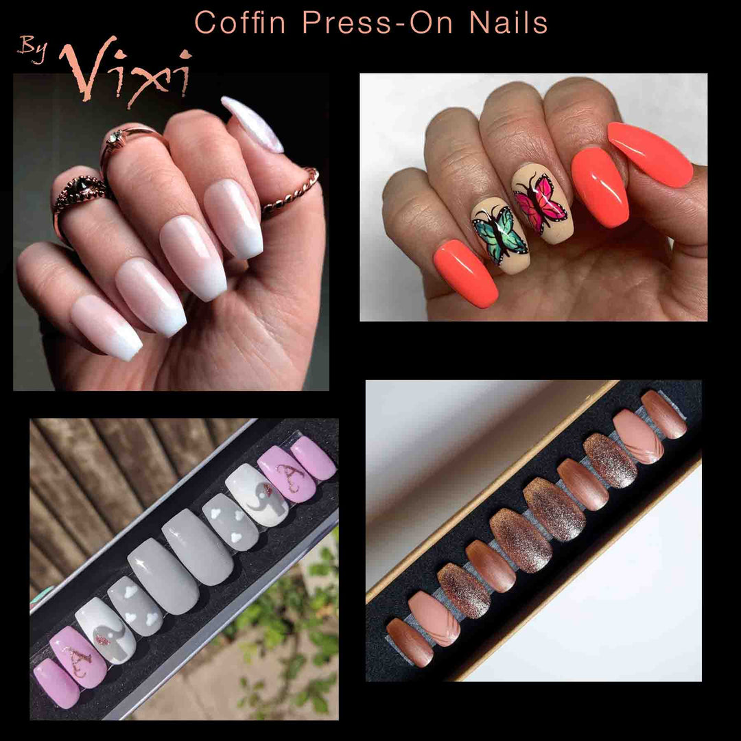 COFFIN SHORT CLEAR NAILS