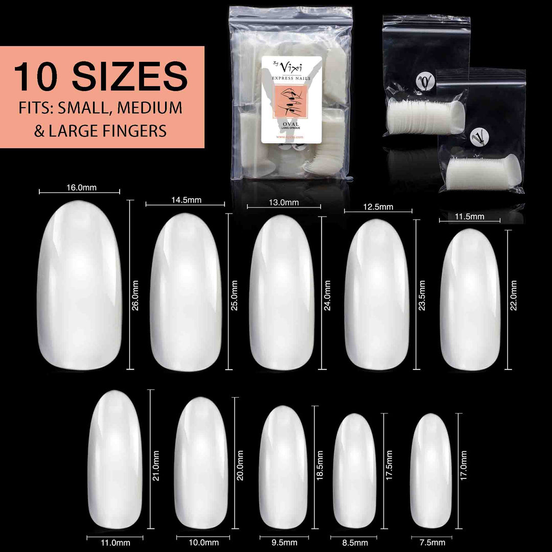 OVAL LONG OPAQUE NAILS