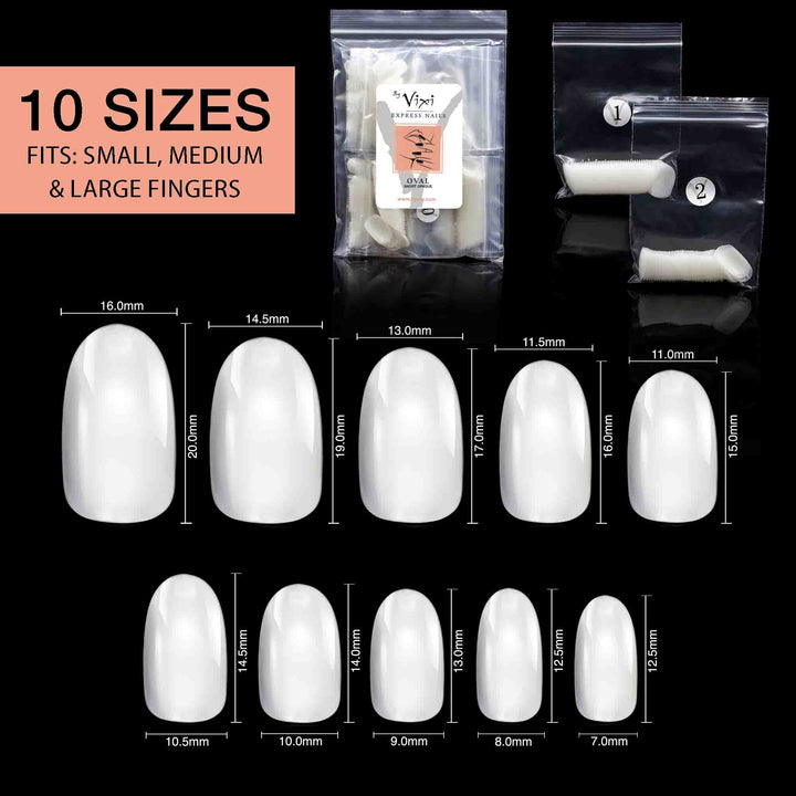 OVAL SHORT OPAQUE NAILS