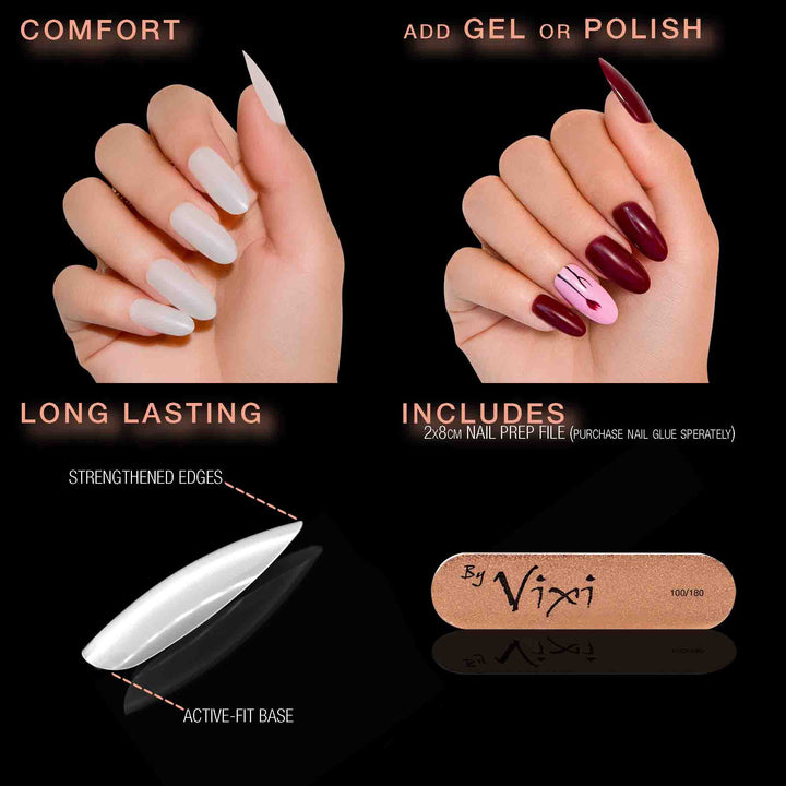 OVAL LONG OPAQUE NAILS