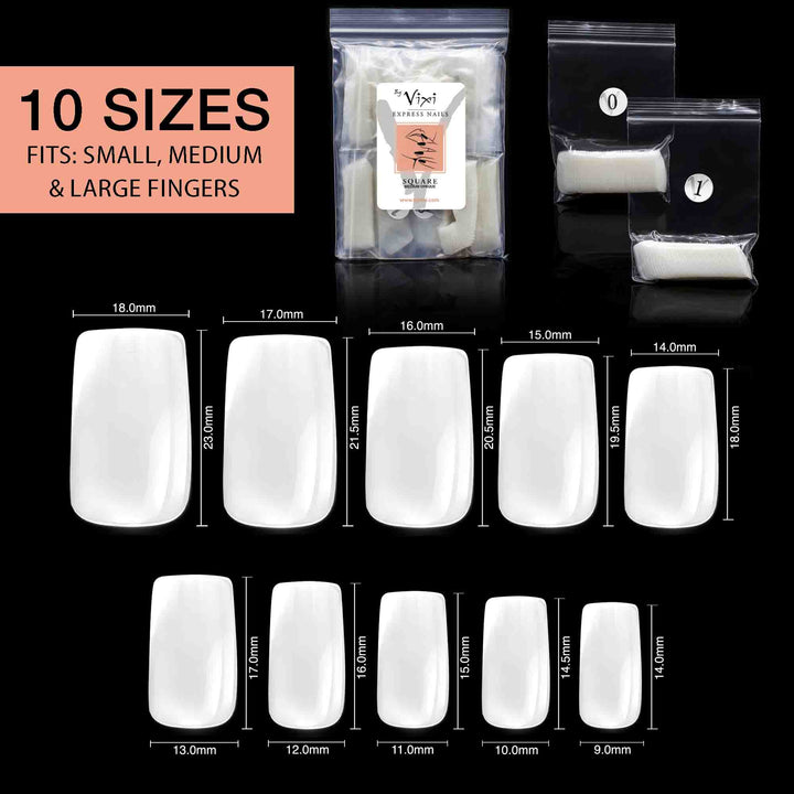 SQUARE MEDIUM OPAQUE NAILS