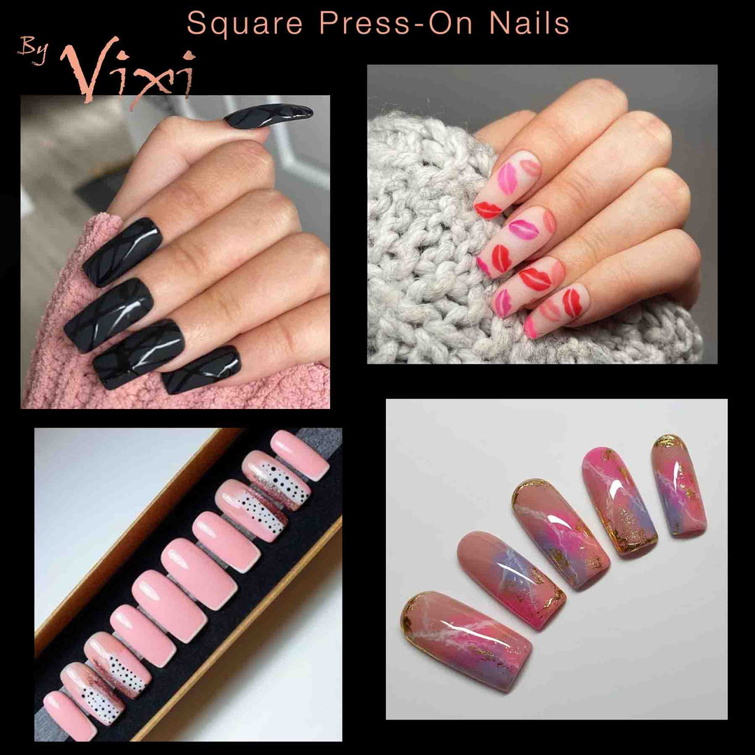 SQUARE LONG OPAQUE NAILS