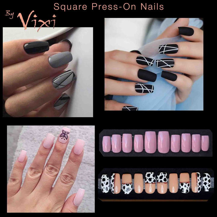 SQUARE MEDIUM OPAQUE NAILS